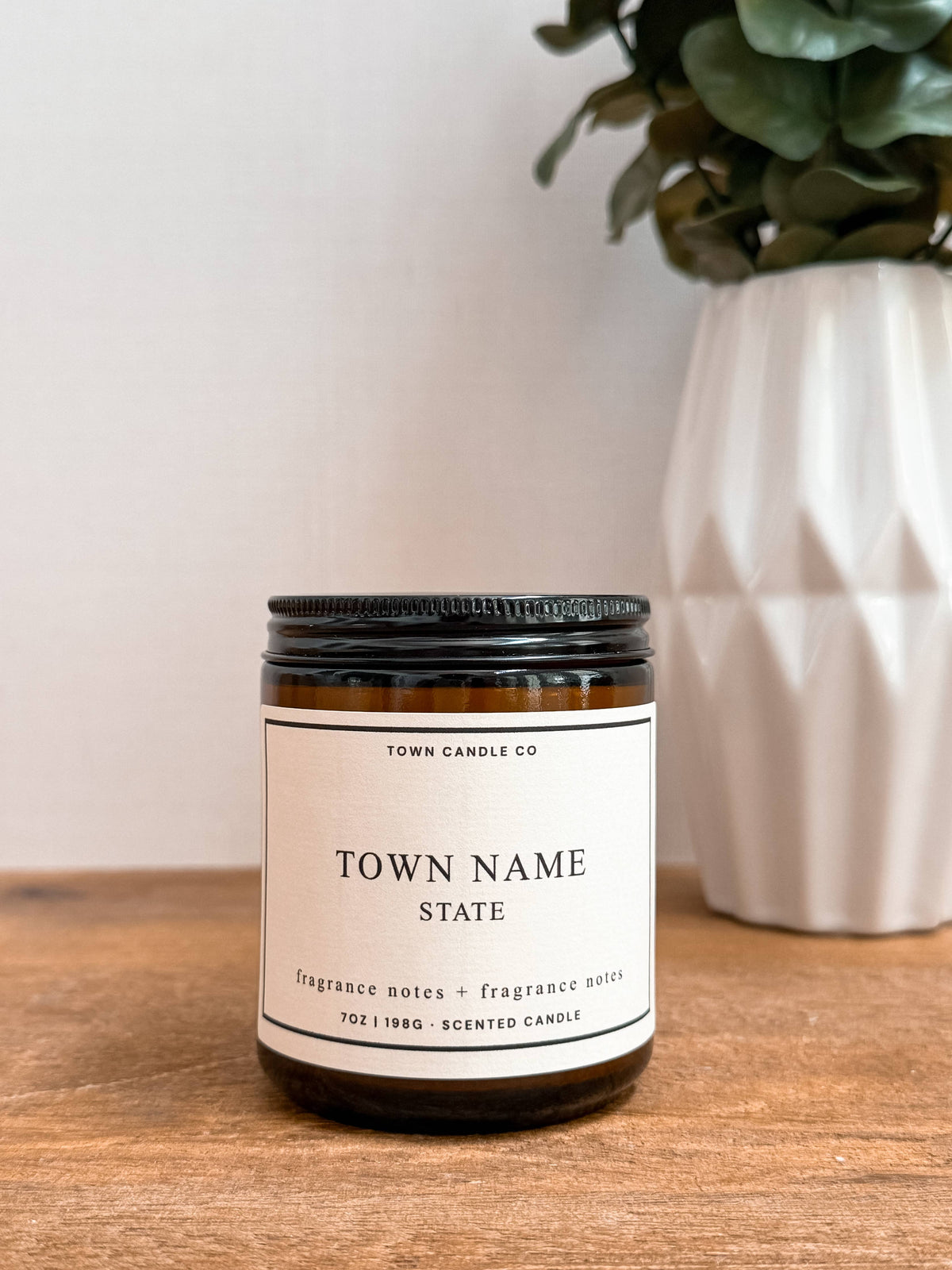 Custom Town Name + State Candle: Hazelnut + Brandy from Rockin' D On The Ridge in La Harpe, IL