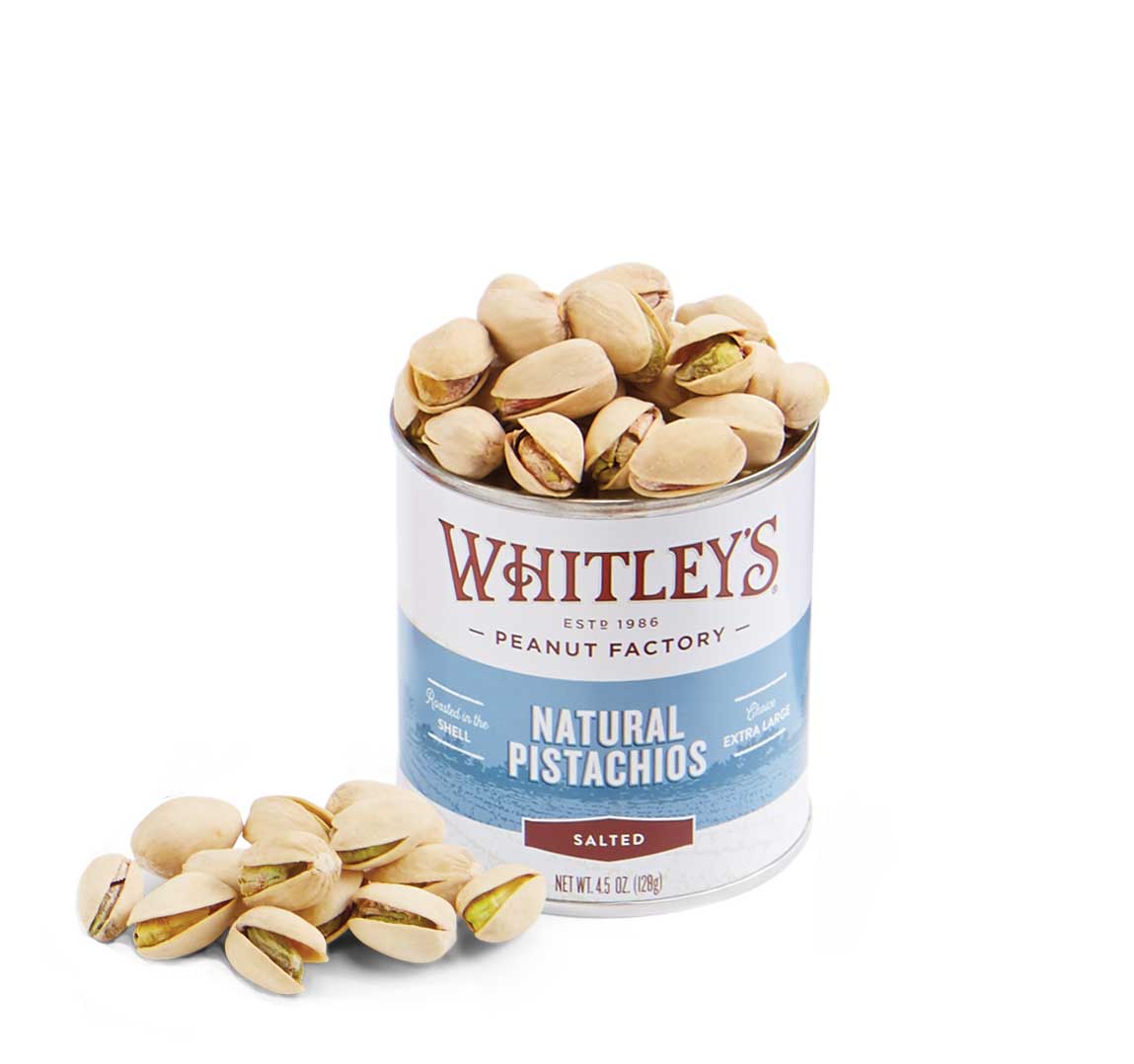 Natural Pistachios 4.5 oz. Tins from Rockin' D On The Ridge in La Harpe, IL