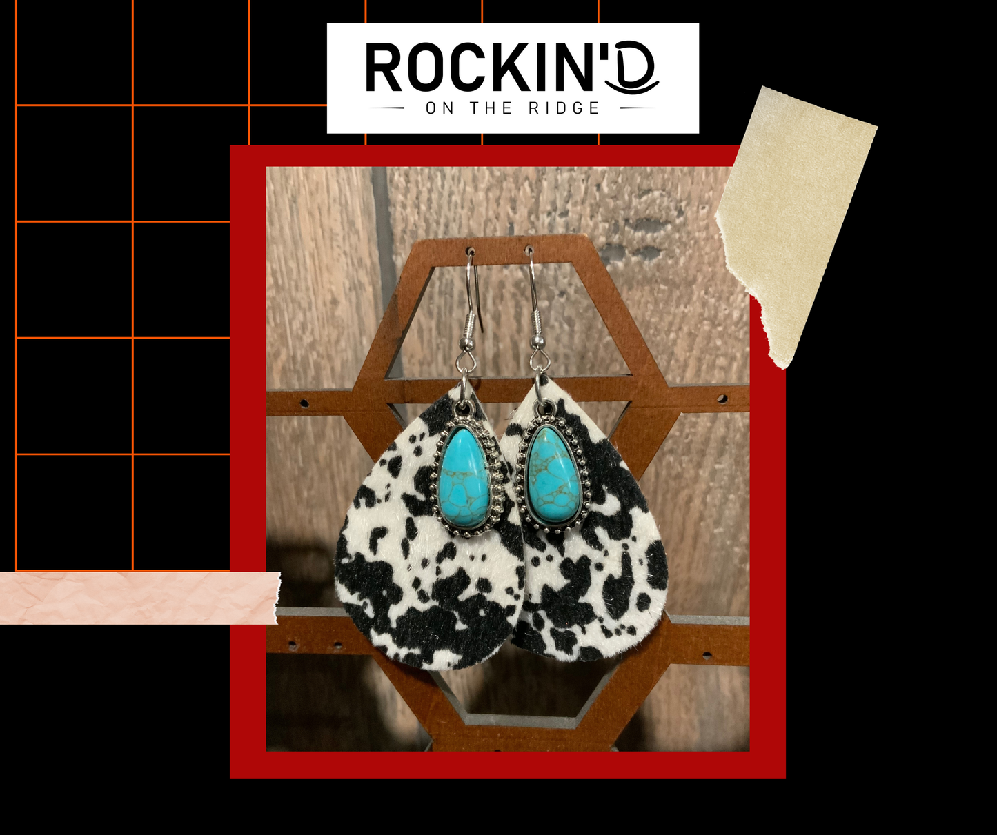 Cowhide earrings