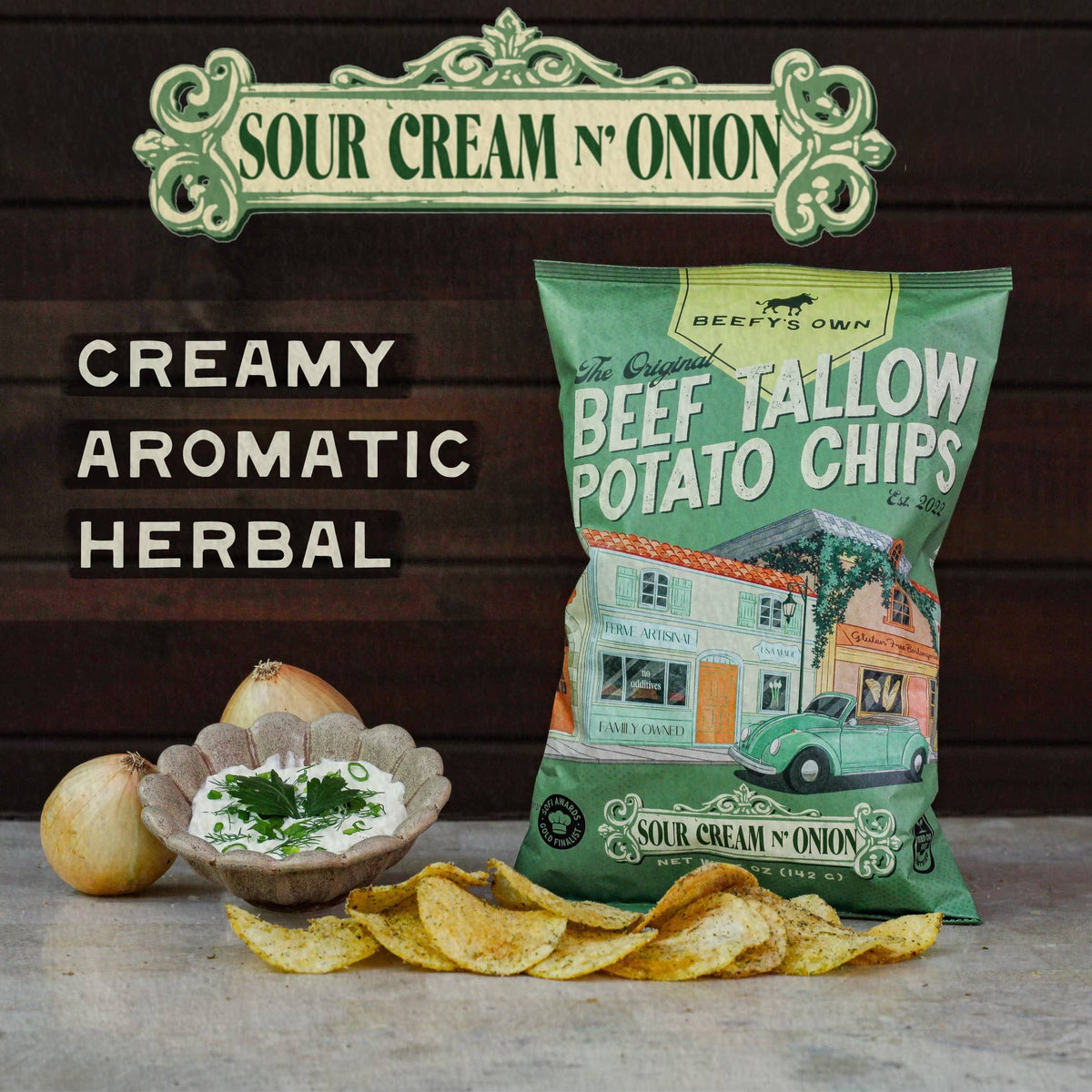 Beef Tallow Potato Chips - Sour Cream N' Onion from Rockin' D On The Ridge in La Harpe, IL
