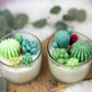 Large Glass Succulent Cacti Candle, Succulent Cacti Terrariu: Baja Cactus Blossom from Rockin' D On The Ridge in La Harpe, IL
